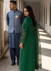 Mahrukh By Mahnur Luxury Lawn 3 Piece Unstitched Suit M24MLL-EMERALD